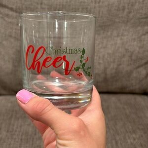 Christmas cheer whiskey glass